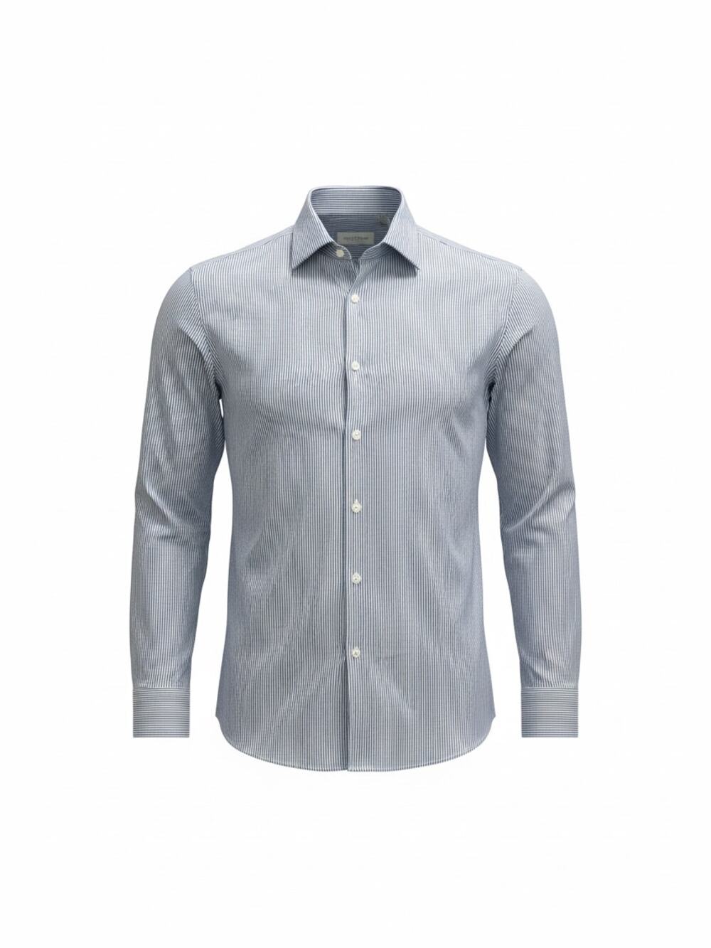 Michael Kors Men’s XL Blue Pinstripe Long Sleeve Shirt Slim Fit Travel Stretch